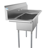 52 in. Two Compartment Stainless Steel Commercial Sink with 2 Drainboards, Bowl Size 14"x 16"x 11" SB141611-12B3.